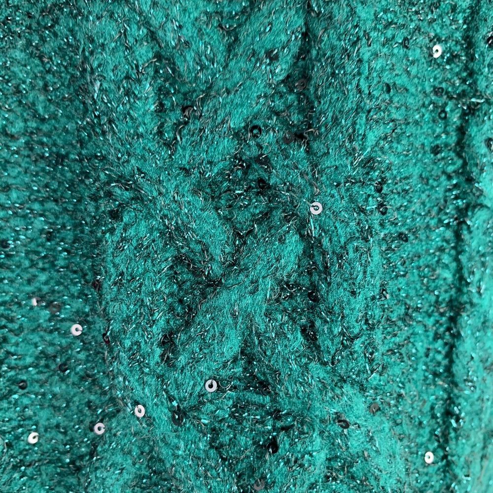Rachel Parcell Cable Knit Green V-neck Sweater - Picture 4 of 7